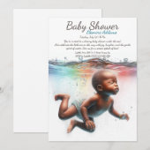 Onderwater Dromen Waterverf Baby shower Kaart (Voorkant / Achterkant)