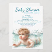 Onderwater Dromen Waterverf Baby shower Kaart (Voorkant / Achterkant)
