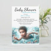 Onderwater Dromen Waterverf Baby shower Kaart (Staand voorkant)
