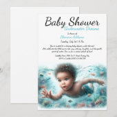 Onderwater Dromen Waterverf Baby shower Kaart (Voorkant / Achterkant)