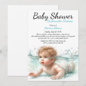 Onderwater Dromen Waterverf Baby shower Kaart (Voorkant / Achterkant)