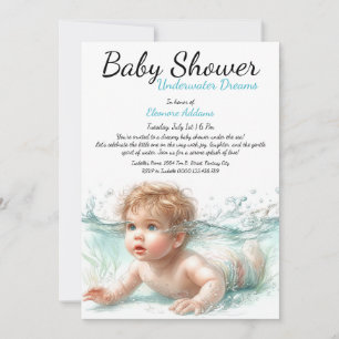 Onderwater Dromen Waterverf Baby shower Kaart