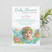 Onderwater Dromen Waterverf Baby shower Kaart (Staand voorkant)