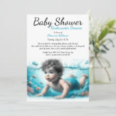 Onderwater Dromen Waterverf Baby shower Kaart (Staand voorkant)