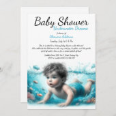 Onderwater Dromen Waterverf Baby shower Kaart (Voorkant / Achterkant)