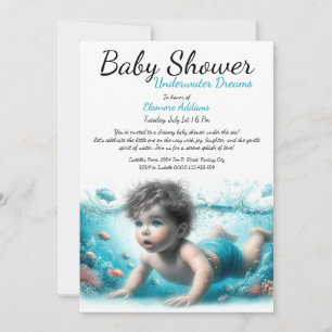 Onderwater Dromen Waterverf Baby shower Kaart