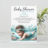 Onderwater Dromen Waterverf Baby shower Kaart (Staand voorkant)