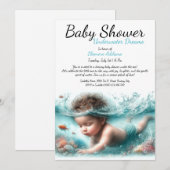 Onderwater Dromen Waterverf Baby shower Kaart (Voorkant / Achterkant)