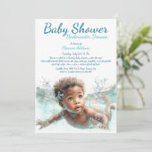 Onderwater Dromen Waterverf Baby shower Kaart (Staand voorkant)