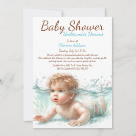 Onderwater Dromen Waterverf Baby shower Kaart