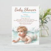 Onderwater Dromen Waterverf Baby shower Kaart (Staand voorkant)