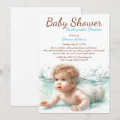Onderwater Dromen Waterverf Baby shower Kaart (Voorkant / Achterkant)