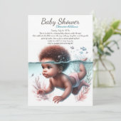 Onderwater Dromen Waterverf Baby shower Kaart (Staand voorkant)
