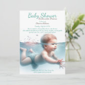 Onderwater Dromen Waterverf Baby shower Kaart (Staand voorkant)