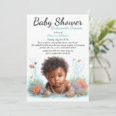 Onderwater Dromen Waterverf Baby shower Kaart (Staand voorkant)