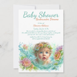 Onderwater Dromen Waterverf Baby shower Kaart