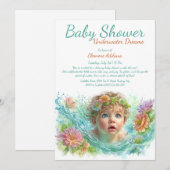Onderwater Dromen Waterverf Baby shower Kaart (Voorkant / Achterkant)