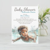 Onderwater Dromen Waterverf Baby shower Kaart (Staand voorkant)