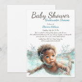Onderwater Dromen Waterverf Baby shower Kaart (Voorkant / Achterkant)
