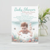 Onderwater Dromen Waterverf Baby shower Kaart (Staand voorkant)