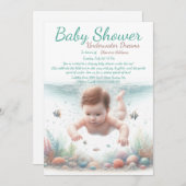 Onderwater Dromen Waterverf Baby shower Kaart (Voorkant / Achterkant)