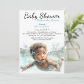 Onderwater Dromen Waterverf Baby shower Kaart (Staand voorkant)