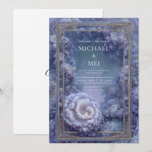 Onderwater droom fantasie bruiloft uitnodiging (Voorkant / Achterkant)