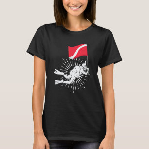 Onderwater Duik Zwemmen Duiker Vlag Oceaan Scuba D T-shirt