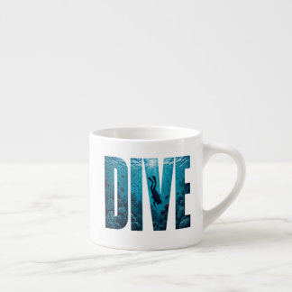 Onderwater Duikscene Typografie Ontwerp Espresso Kop