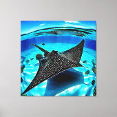 Onderwater Eagle Ray Design Canvas Afdruk (Voorkant)