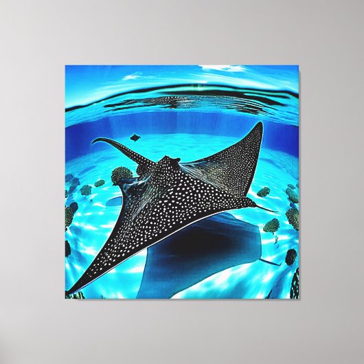 Onderwater Eagle Ray Design Canvas Afdruk (Voorkant)