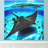 Onderwater Eagle Ray Design Canvas Afdruk (Insitu (Houten vloer))