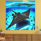Onderwater Eagle Ray Design Canvas Afdruk (Insitu (Woonkamer))