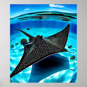 Onderwater Eagle Ray Design Poster