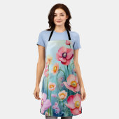 Onderwater Elegante Waterverf Anemonen Schort (Gedragen)