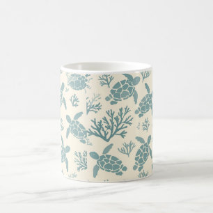Onderwater Elegantie: Blauw Koraal Ontwerp Koffiemok
