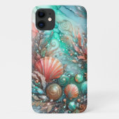 Onderwater Fantasie Koraal Glitter Zeeschelpen Case-Mate iPhone Case (Achterkant)