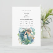 Onderwater Fantasie Zeemeermin Paar Strand Bruilof Kaart (Staand voorkant)