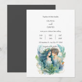 Onderwater Fantasie Zeemeermin Paar Strand Bruilof Kaart (Voorkant / Achterkant)