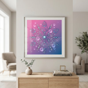 Onderwater Glanzend Elegant Luxe Koninklijk Mandal Poster