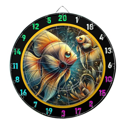 Onderwater Glow Betta Dartboard Art Dartbord (Voorkant)