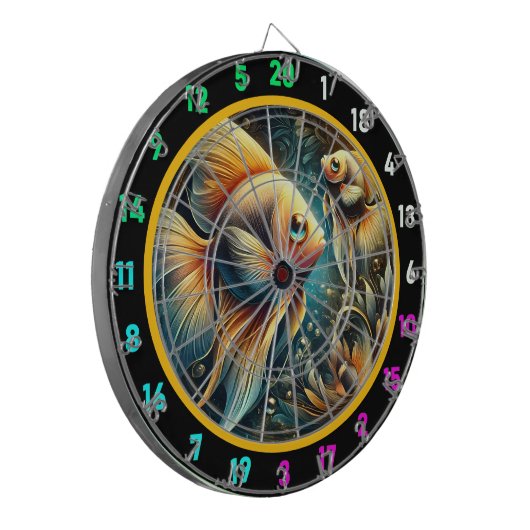 Onderwater Glow Betta Dartboard Art Dartbord (Voorkant Links)