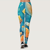 Onderwater goudvis kunst leggings (Achterkant)