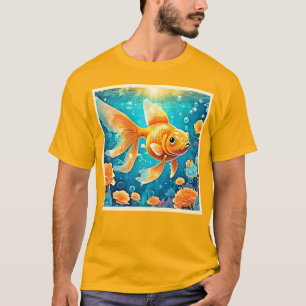 Onderwater goudvis kunst t-shirt