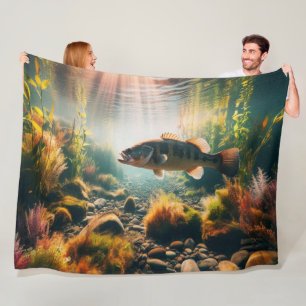 Onderwater grote mondbas fleece deken