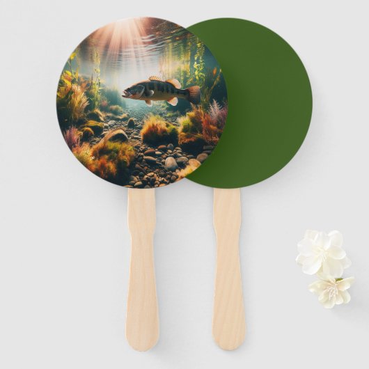 Onderwater grote mondbas handwaaier (Voorkant en achterkant)