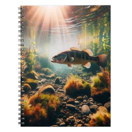 Onderwater grote mondbas notitieboek (Voorkant)
