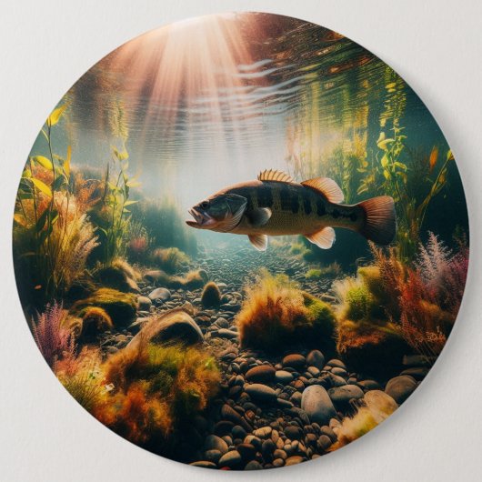 Onderwater grote mondbas ronde button 6,0 cm (Voorkant)