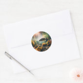 Onderwater grote mondbas ronde sticker (Envelop)