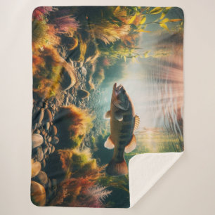 Onderwater grote mondbas sherpa deken